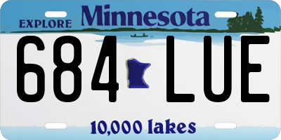 MN license plate 684LUE