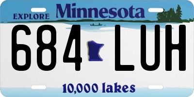 MN license plate 684LUH