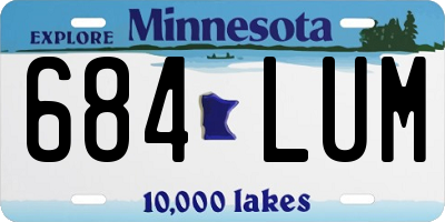 MN license plate 684LUM