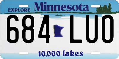 MN license plate 684LUO