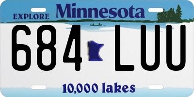 MN license plate 684LUU