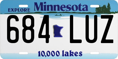 MN license plate 684LUZ