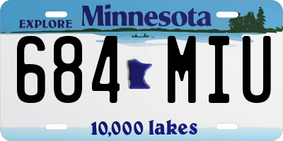 MN license plate 684MIU