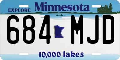 MN license plate 684MJD