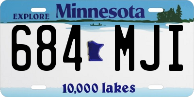 MN license plate 684MJI