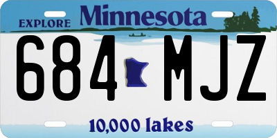 MN license plate 684MJZ
