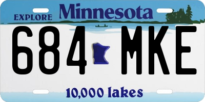 MN license plate 684MKE