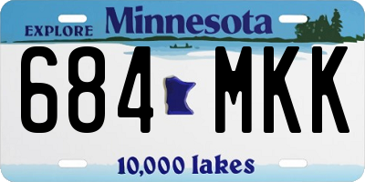 MN license plate 684MKK