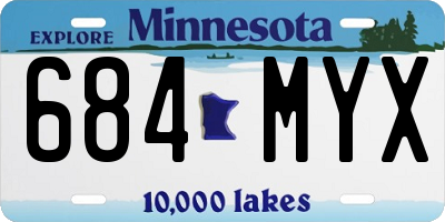 MN license plate 684MYX