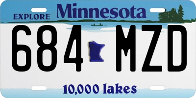 MN license plate 684MZD