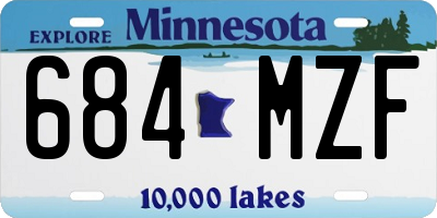 MN license plate 684MZF