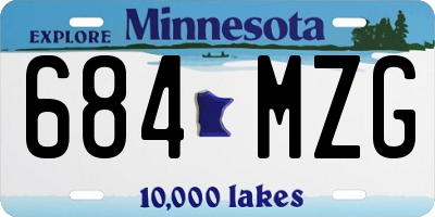 MN license plate 684MZG