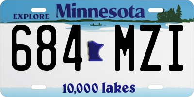 MN license plate 684MZI