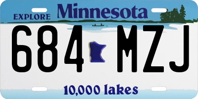 MN license plate 684MZJ
