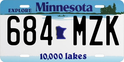 MN license plate 684MZK