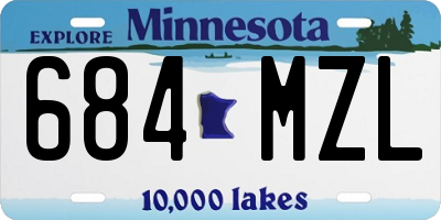 MN license plate 684MZL