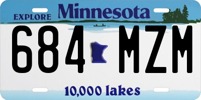 MN license plate 684MZM