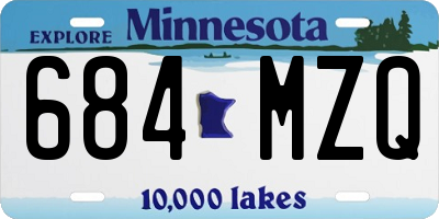 MN license plate 684MZQ