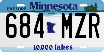 MN license plate 684MZR