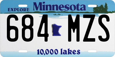 MN license plate 684MZS