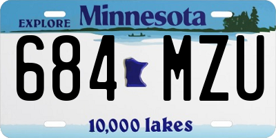 MN license plate 684MZU