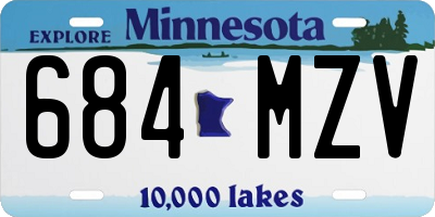 MN license plate 684MZV