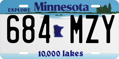 MN license plate 684MZY