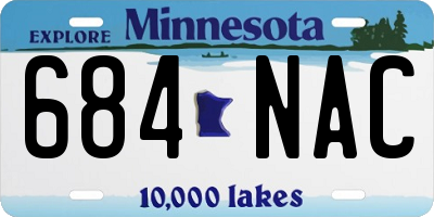 MN license plate 684NAC