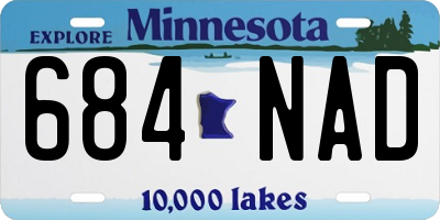 MN license plate 684NAD