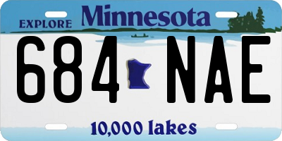 MN license plate 684NAE