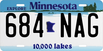 MN license plate 684NAG