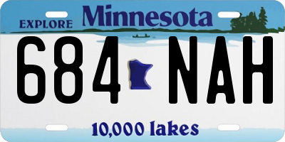 MN license plate 684NAH