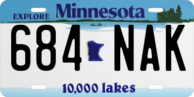 MN license plate 684NAK