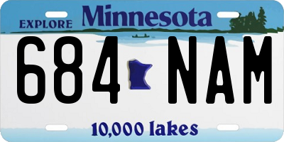 MN license plate 684NAM