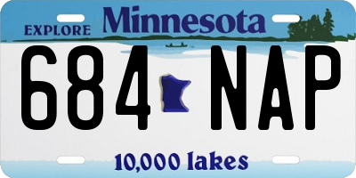 MN license plate 684NAP
