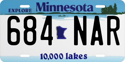 MN license plate 684NAR