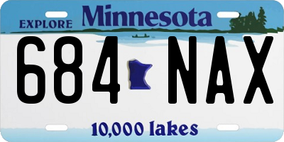 MN license plate 684NAX