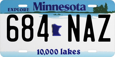 MN license plate 684NAZ