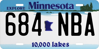 MN license plate 684NBA