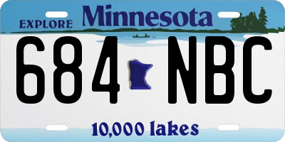 MN license plate 684NBC