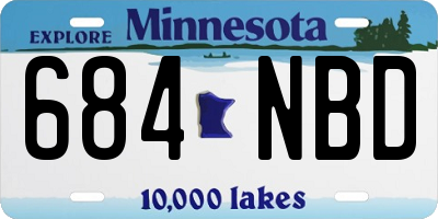 MN license plate 684NBD