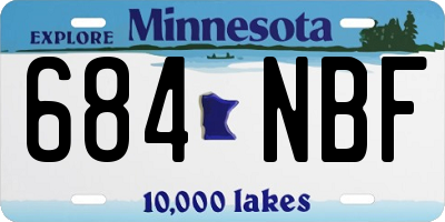MN license plate 684NBF