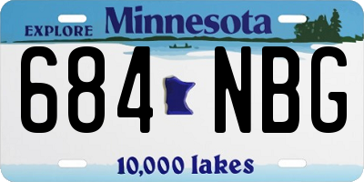 MN license plate 684NBG
