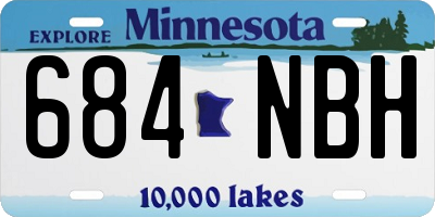 MN license plate 684NBH
