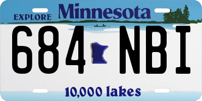 MN license plate 684NBI