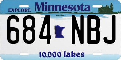 MN license plate 684NBJ