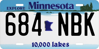 MN license plate 684NBK