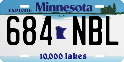 MN license plate 684NBL