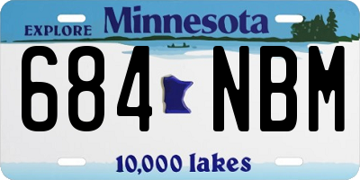 MN license plate 684NBM
