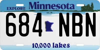 MN license plate 684NBN
